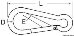 Cârlig carabină cu închidere la culoare AISI 316 12 mm